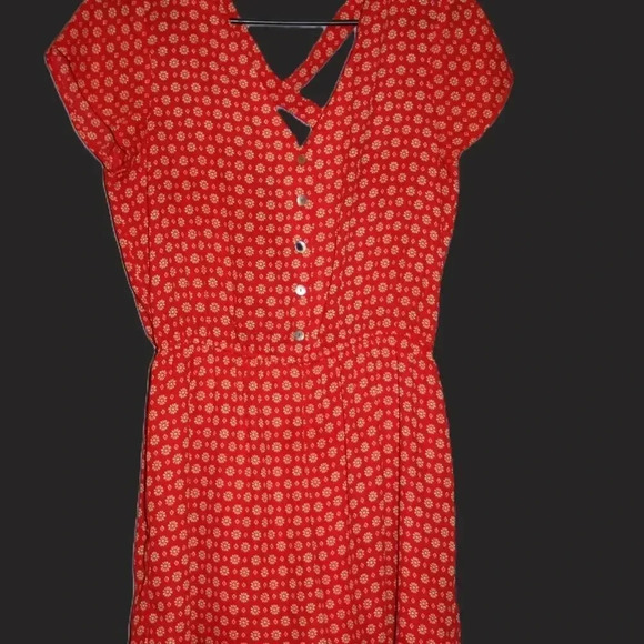 Vibrant Red Romper with lined shorts - Picture 10 of 13